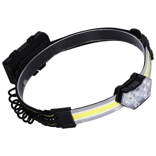 Headlight COB LED IPX4 Waterproof Rechargeable with Red Safety Battery