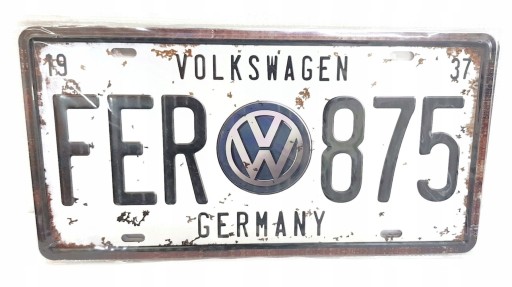 Volkswagen Jasna Tablica Rejestracyjna Blacha Ozdo