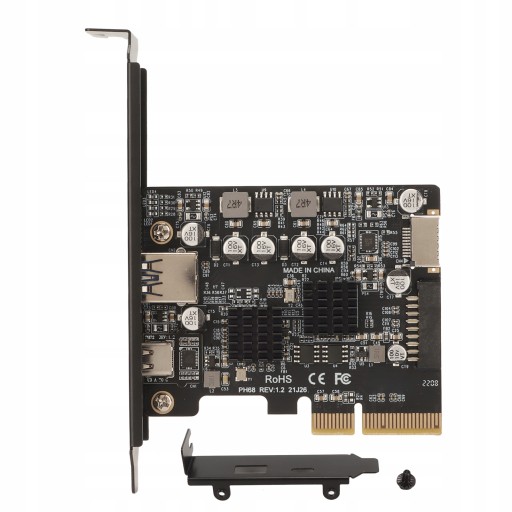 Karta Adapter PCIe 1X Na USB A C 3.1 Gen2 10Gbps