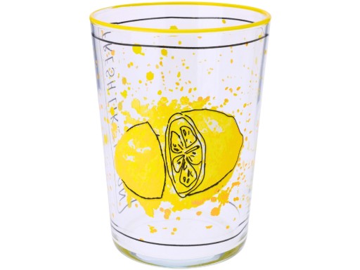 KOLOROWA Szklanka do WODY NAPOJÓW KOKTAJLI 500 ml, 9 x 12 cm - CYTRYNA