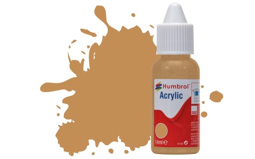 Humbrol Acrylic Paint No,225 Middle Stone Matt dropper bottle,14ml