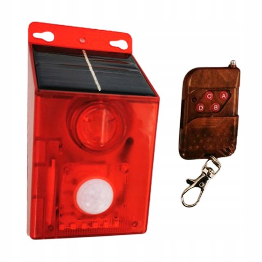 Solar Alarm LED Light z pilotem stroboskopowym
