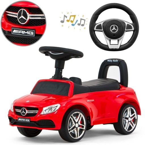 Pojazd Jeździk Auto Pchacz dla dzieci MERCEDES AM czerwony Milly Mally