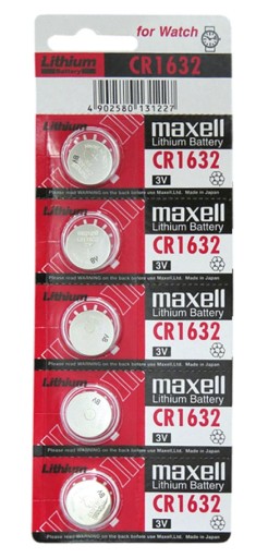 Bateria litowa MAXELL 3V CR 1632 5szt.data przydatności 06-2033 świeżutkie