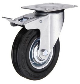 Koło kółka koła hamowane 100mm metalowo-gumowe