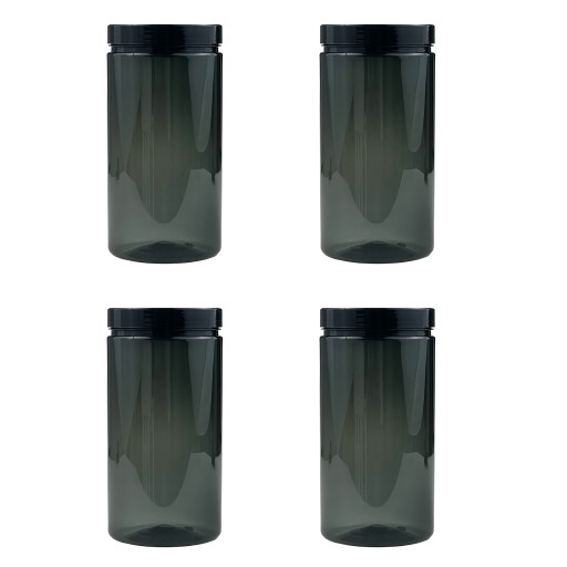 Pojemnik słoik plastikowy 1,5L czarny 1500ml x4