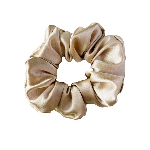 Gumka do włosów satynowa scrunchie Beżowa