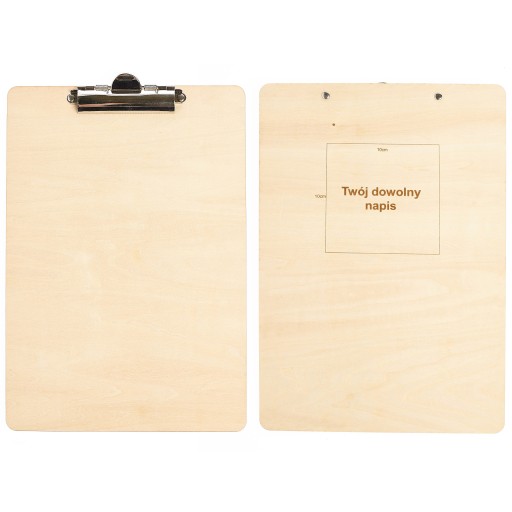 CLIPBOARD DREWNIANY A4 PODKŁADKA GRAWER LOGO