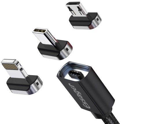 Kabel USB Magnetyczny 2m 3.0A microUSB + USB typ C