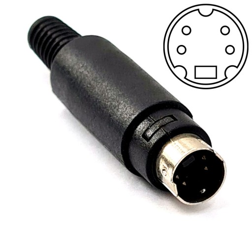 Wtyk mini DIN SVHS S-VIDEO 4pin 4p do montażu na przewodzie