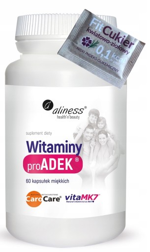 ALINESS pro ADEK witaminy A D3 E K2 mk7 x 60 kap