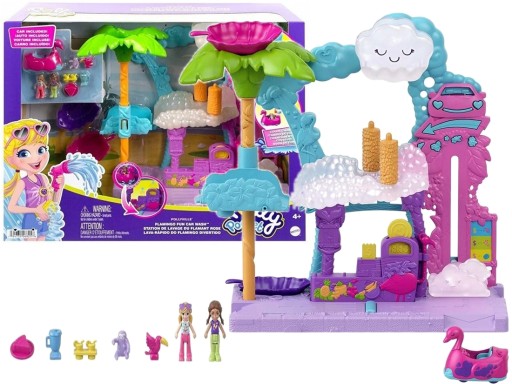 ZESTAW POLLY POCKET FLAMINGOWA MYJNIA LALKI 8258