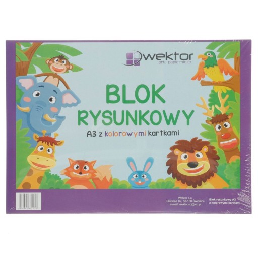 Blok rysunkowy A3 kolorowy !!! duży !!! S040