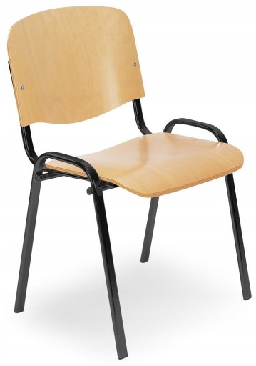 Krzesło do poczekalni ISO WOOD BLACK Nowy Styl