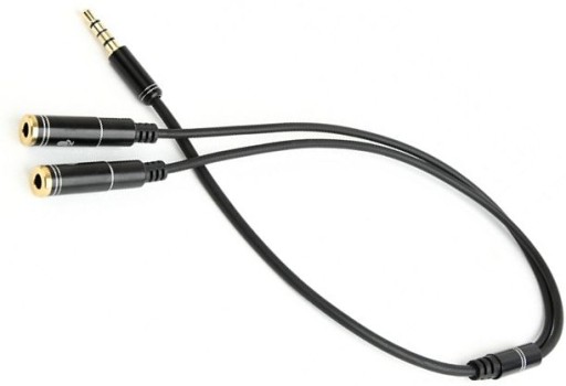 adapter audio jack 4pin 2x jack słuchawki mikrofon