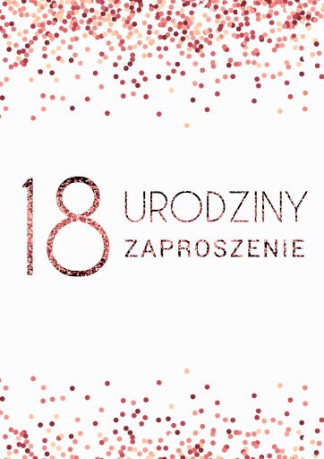 ZAPROSZENIE ZAPROSZENIA URODZINY 18 stke Rose Gold