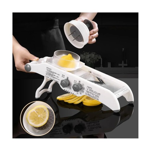 Multifunctional Lemon Grater Vegetable Slicer with Basket, Fruit Potato