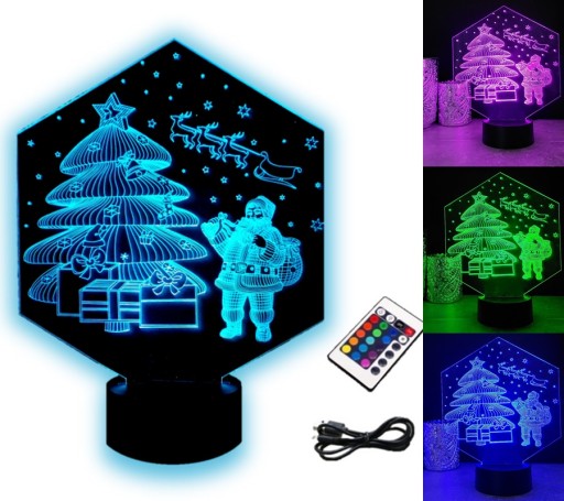 OZDOBA ŚWIĄTECZNA MIKOŁAJ 3D LED KOLORY RGB PILOT