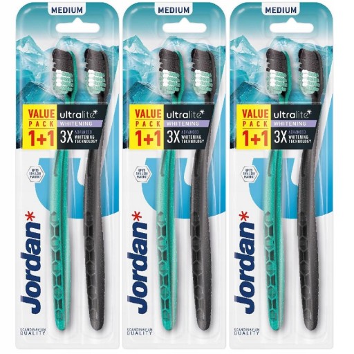 Manualna Szczoteczka do Zębów Jordan Ultralite Whitening Medium 3x2-Pack