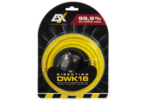 ESX DWK16 Zestaw przewodów do montażu wzmacniacza 16mm2, miedź OFC