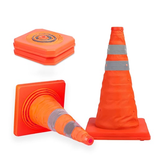 Pachołek Drogowy Ostrzegawczy Składany Odblask Słupek Odblaskowy 45cm