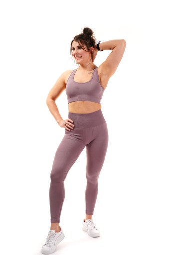 Damski komplet UniquYou Champagne M treningowy zestaw top legginsy HIT