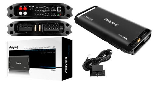 SAMOCHODOWY WZMACNIACZ 4 KANAŁY AUDIO 450W MOCNE