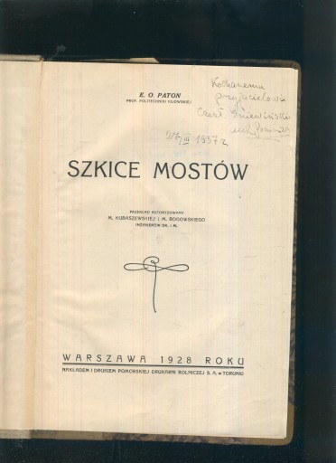 Szkice mostów; E. O. Paton; 1928; bez atlasu