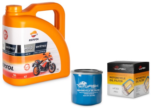 Olej Repsol +Filtr oleju do Kawasaki ER6-f ER6-n KLE 650