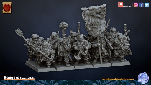 Rangers x10 CMD - DLM - Dwarven Holds - Druk 3D