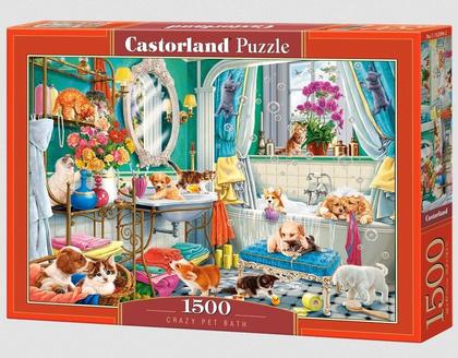 Puzzle 1500 Crazy Pet Bath CASTOR /Castor