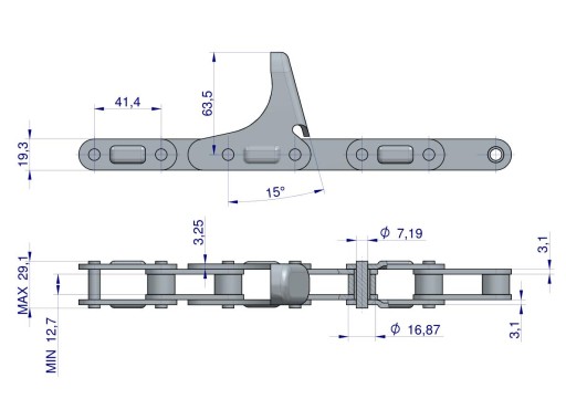 Łańcuch do kukurydzy CA555F3 x 48A Case WARYŃSKI