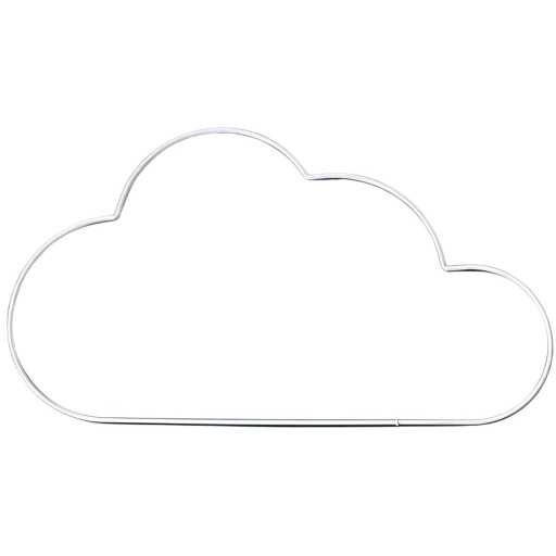 Ozdoba OBRĘCZ METALOWA CHMURKA biała 20 cm