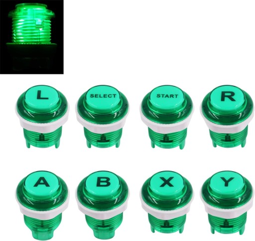8 szt. Arcade Game LED Push Buttons with Cherry MX