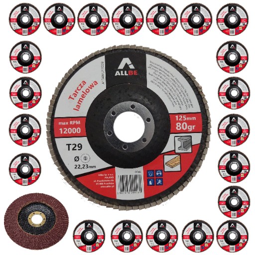 20SZT TARCZA DO SZLIFOWANIA DREWNA METALU 125MM 80GR LAMELKOWA LISTKOWA