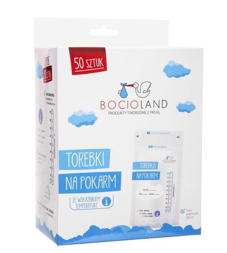 Woreczki do przechowywania pokarmu Bocioland 200 ml 50 sztuk