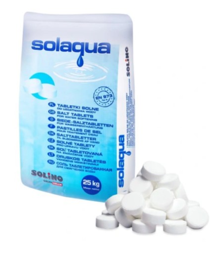 TABLETKI SOLNE SÓL DO ZMIĘKCZACZY WODY 25kg SOLINO