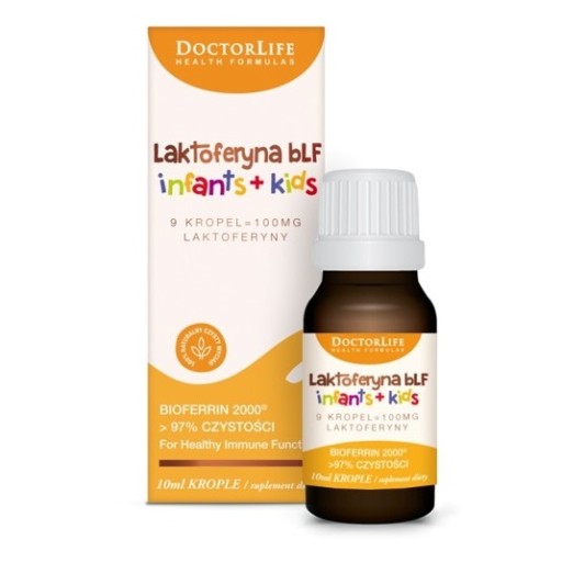 Doctor Life Laktoferyna bLF Infants + Kids 100mg suplement diety w kropl P1