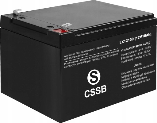 AKUMULATOR BEZOBŁUGOWY 12V 10Ah WYMIAR 12Ah 14Ah 15Ah DO UPS ROWERU