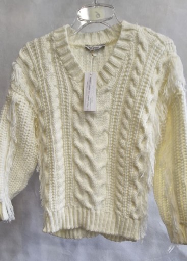 Zimowy sweter ecru biały One Size