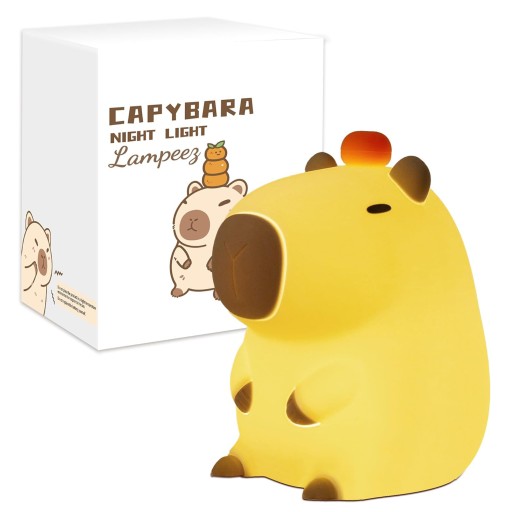 LAMPKA NOCNA DLA DZIECI KAPIBARA SILIKONOWA LAMPKA NA BIURKO PREZENT