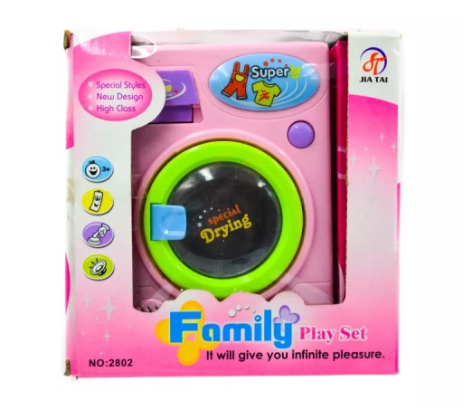 ZABAWKOWA PRALKA MINI FAMILY SET RÓŻOWA