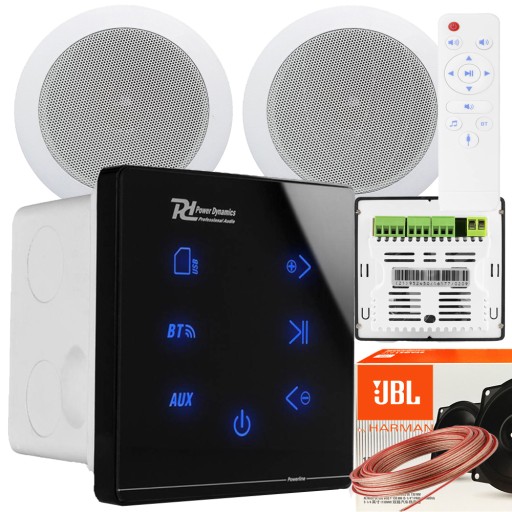 GŁOŚNIKI SUFITOWE JBL WZMACNIACZ ŚCIENNY BLUETOOTH