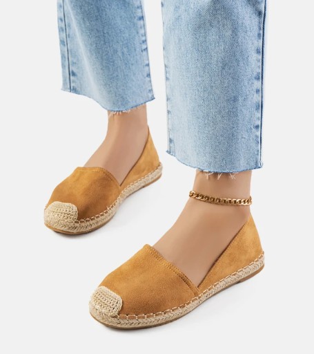 Brązowe espadryle damskie baleriny 8198-P 16992 rozmiar 38