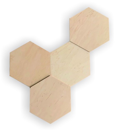 Panel dekoracyjny hexagon drewniany,duży 6mm