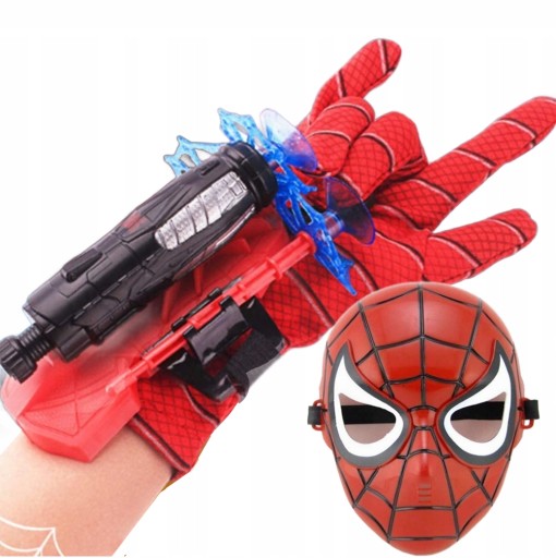 SPIDERMAN RĘKAWICA Z WYRZUTNIA + STRZAŁKI + MASKA
