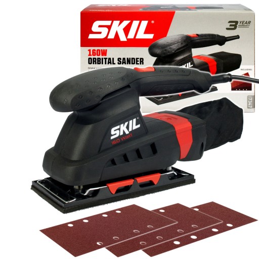 SZLIFIERKA OSCYLACYJNA 160W 7347 SKIL + WOREK + PAPIERY