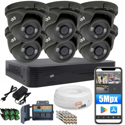 SYSTEM MONITORINGU 6 KAMER ZEWNĘTRZNYCH 5 MPX Z IR