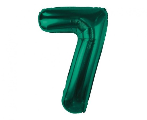 Balon foliowy cyfra 7 liczba siedem butelkowa zieleń Urodziny 1-99 85cm