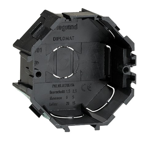 LEGRAND Puszka pojedyncza czarna do muru 40 mm